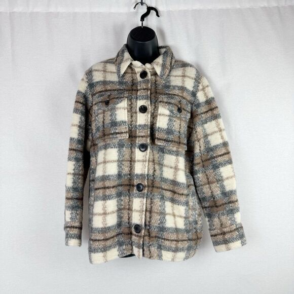 Isabel Marant Etoile Gastoni Plaid Wool Blend Oversized Shacket Jacket 34 XS - Picture 2 of 10